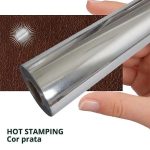 detalhe do rolo de fita carimbo prata, hot stamping para couro, PU, etc.