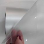 detalhe do rolo de filme de recorte transparente