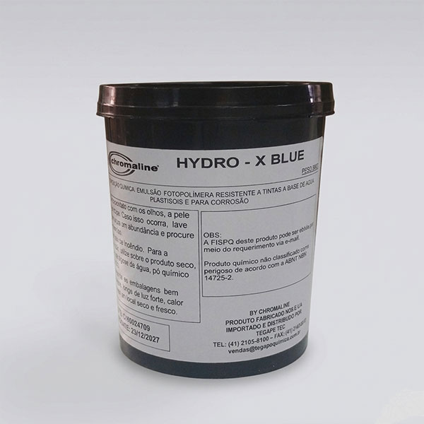 embalagem emulsão chromaline Hydro X blue