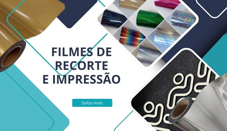 imagem de exemplos e produtos dos filmes de recorte e impressão do site