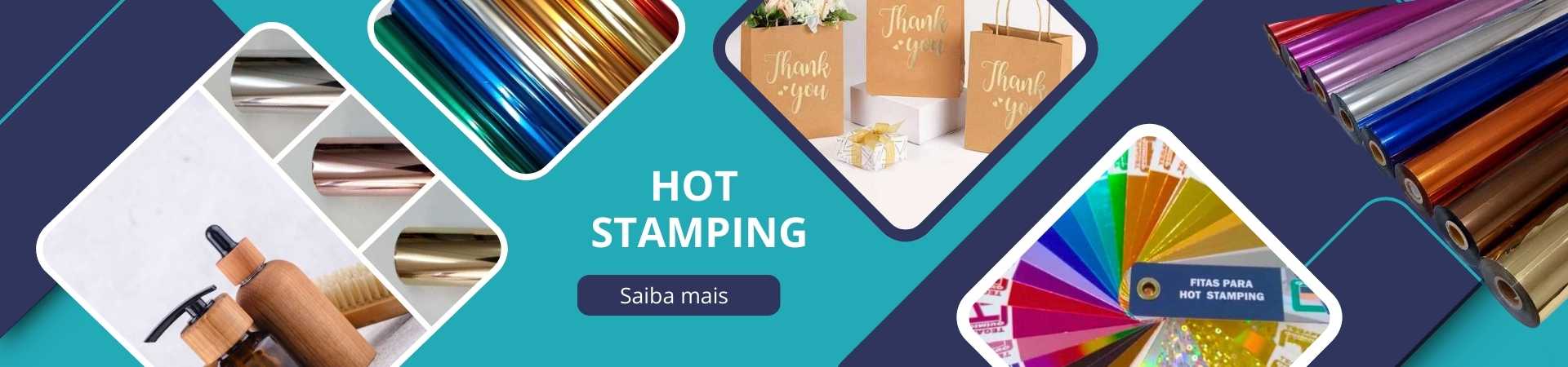 recorte de imagem com banner destacando pequenas fotos dos produtos de hot stamping do site