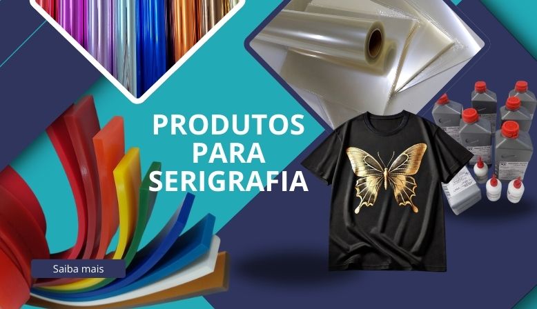 banner com recortes de imagem dos produtos de serigrafia do site