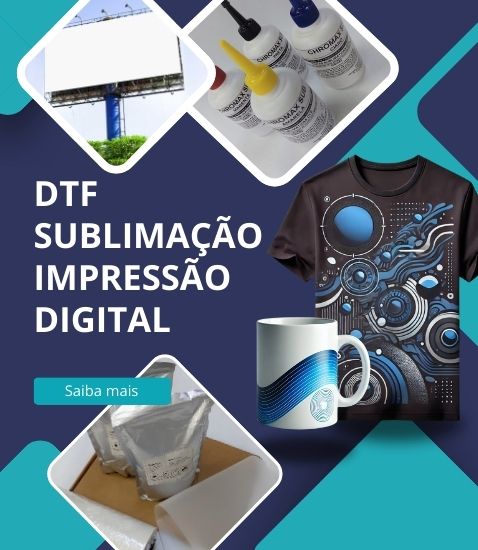 imagem com exemplos de uso e produtos de sublimação e impressão digital