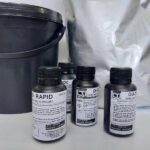 ampolas do Diazo sensibilizante em pó visto de perto