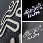 3 aplicações do filme de recorte 3D 0,9mm alto relevo prata com borda preta