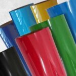 alguns rolos de filme de recorte PU