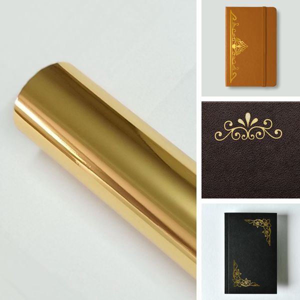 Fita hot stamping percalux couro aplicada em pecalux